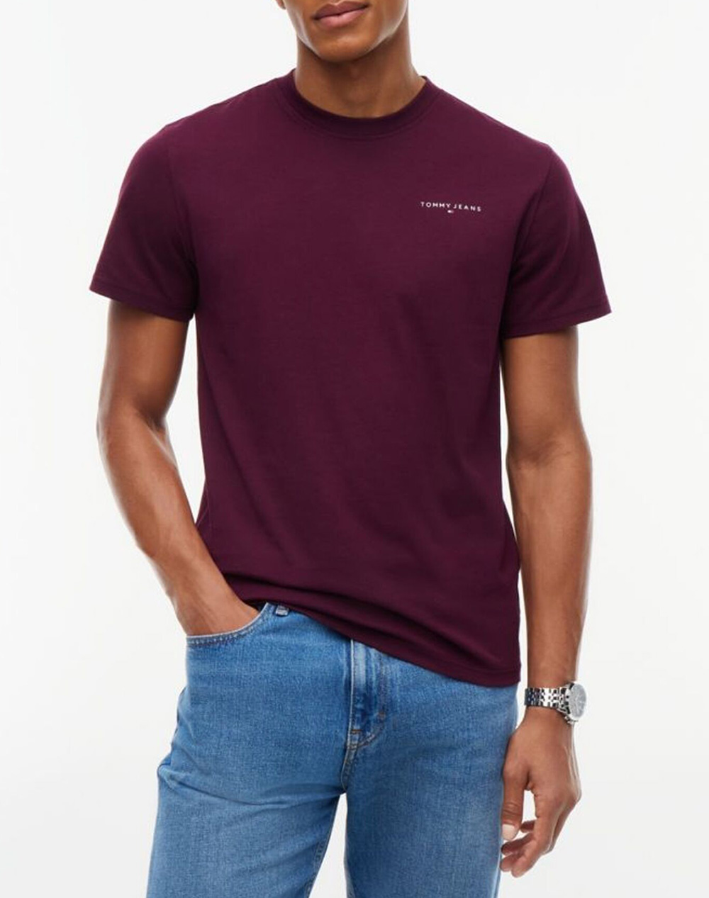 TOMMY JEANS TJM SLIM LINEAR CHEST TEE EXT