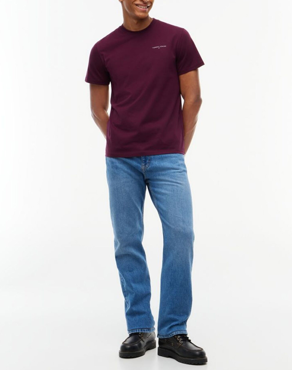 TOMMY JEANS TJM SLIM LINEAR CHEST TEE EXT