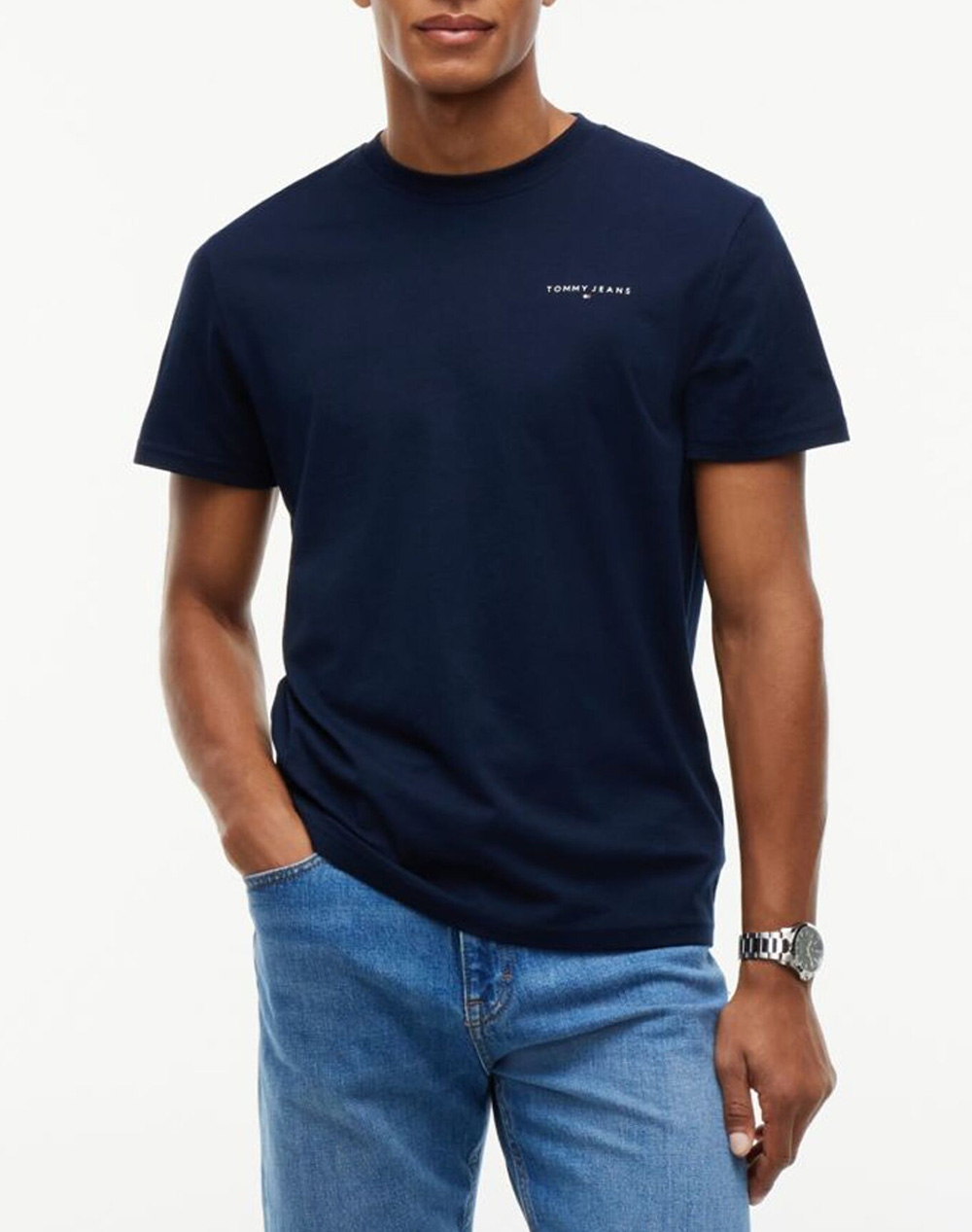 TOMMY JEANS TJM SLIM LINEAR CHEST TEE EXT
