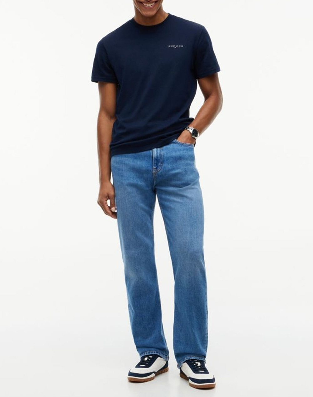 TOMMY JEANS TJM SLIM LINEAR CHEST TEE EXT