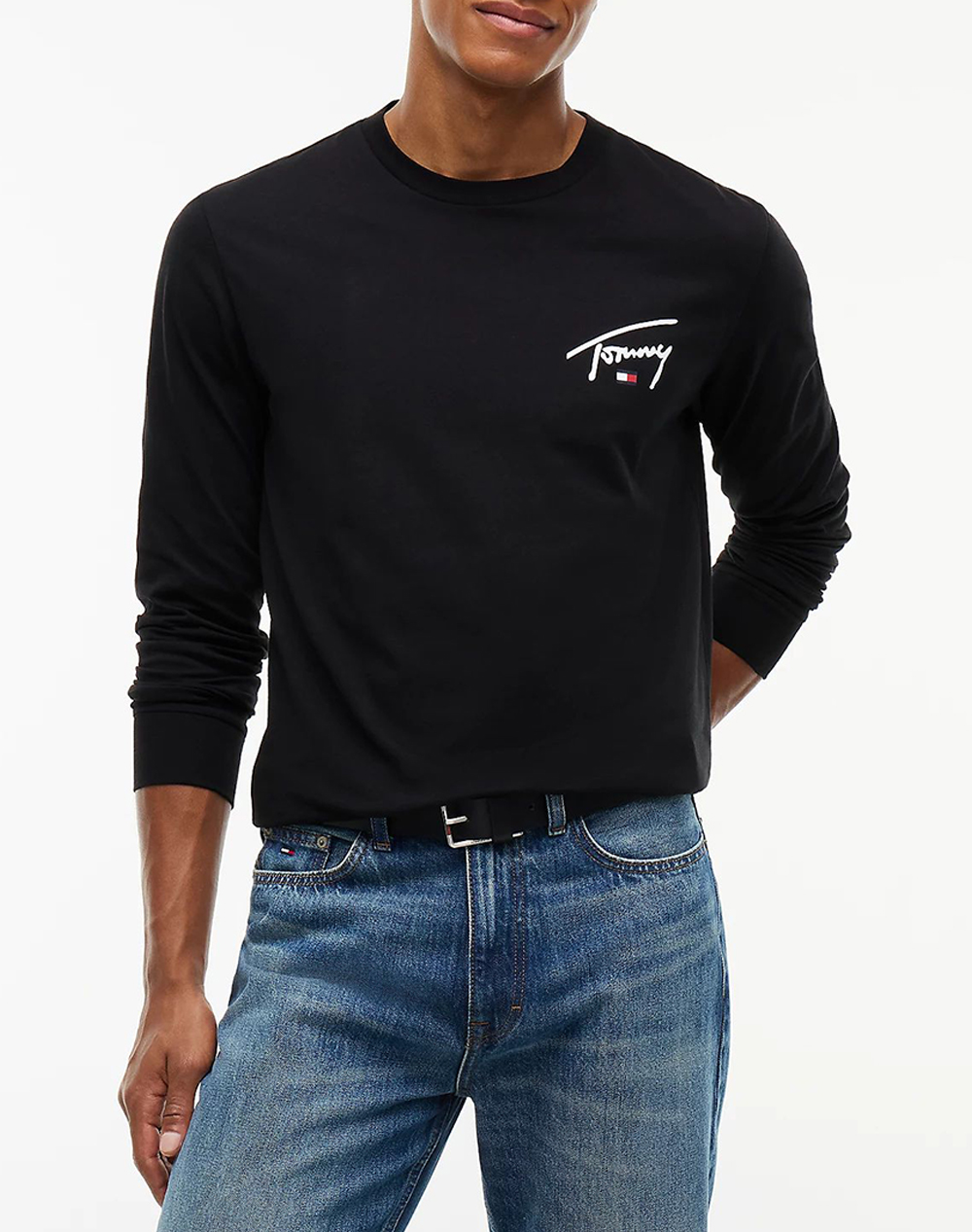 TOMMY JEANS TJM SLIM SIGNATURE CHEST TEE LS