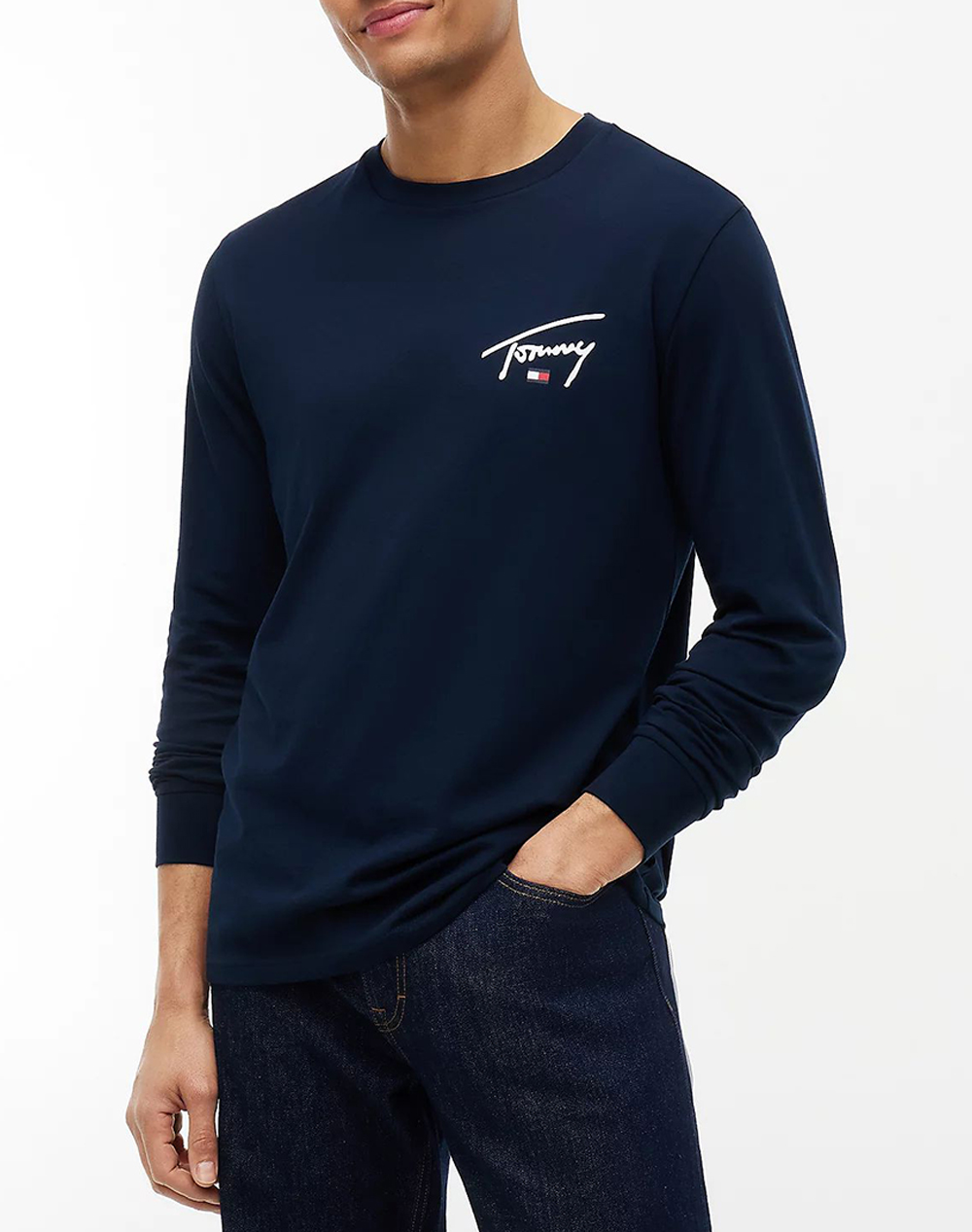 TOMMY JEANS TJM SLIM SIGNATURE CHEST TEE LS