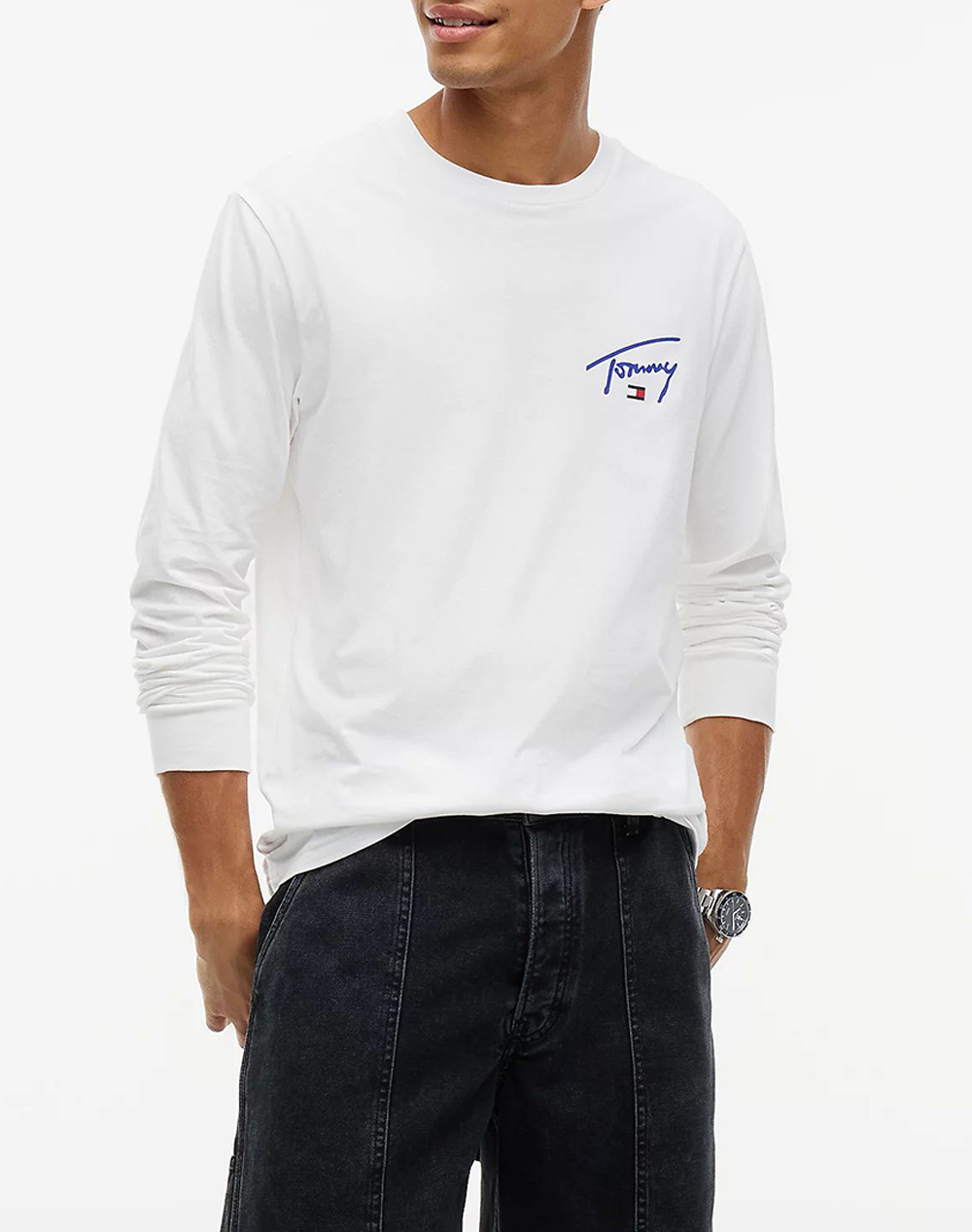 TOMMY JEANS TJM SLIM SIGNATURE CHEST TEE LS