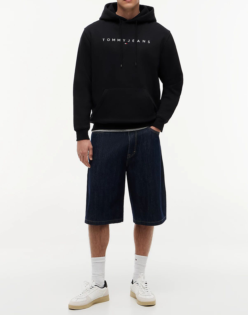 TOMMY JEANS TJM REG LINEAR LOGO HOODIE EXT