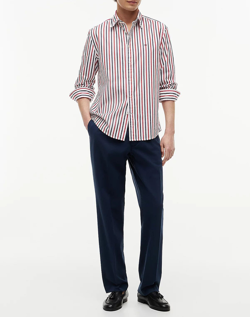 TOMMY HILFIGER FLEX POPLIN SEASONAL STRIPE SHT