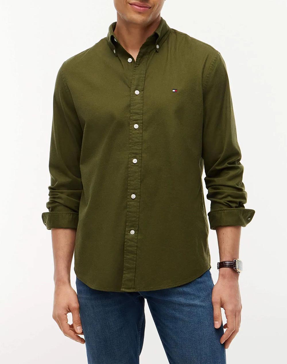 TOMMY HILFIGER FLEX FLANNEL SOLID RF SHIRT
