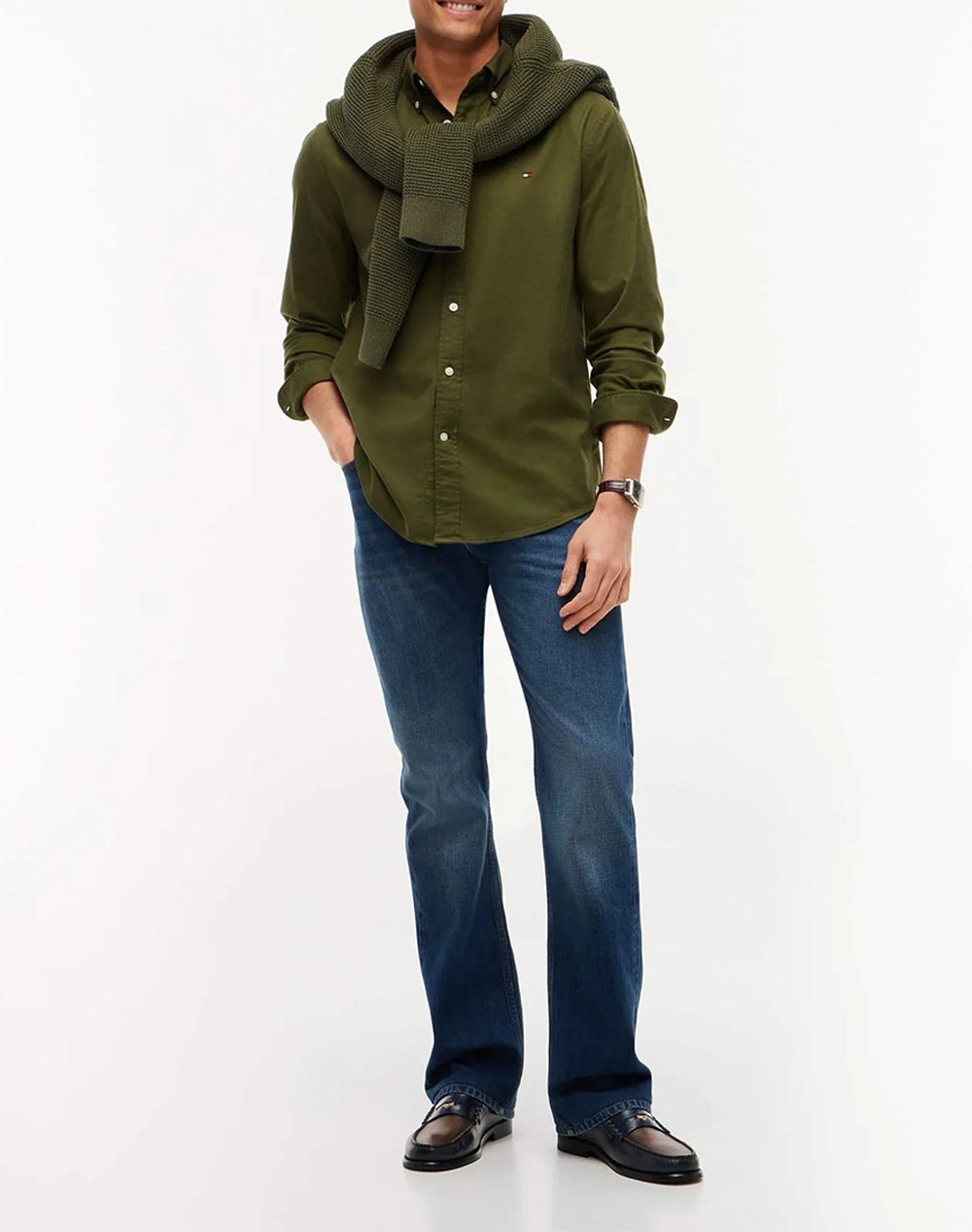 TOMMY HILFIGER FLEX FLANNEL SOLID RF SHIRT