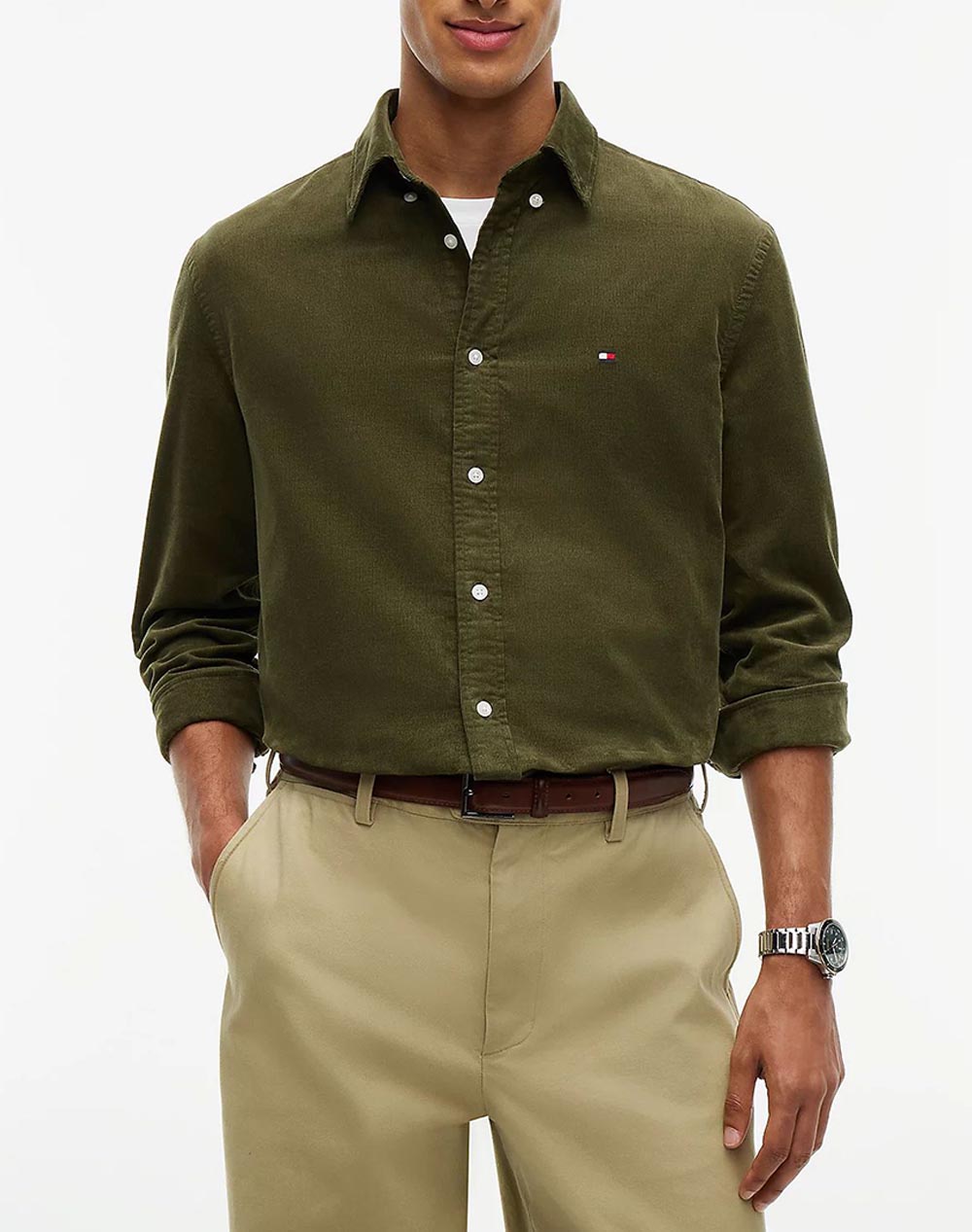 TOMMY HILFIGER SOLID CORDUROY RF SHIRT