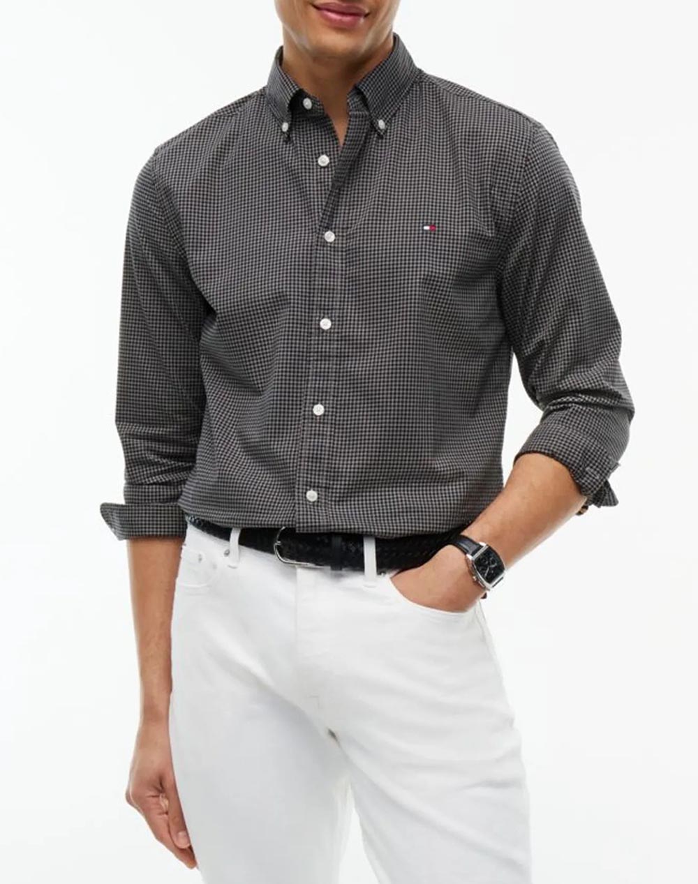 TOMMY HILFIGER FLEX POPLIN GINGHAM RF SHIRT