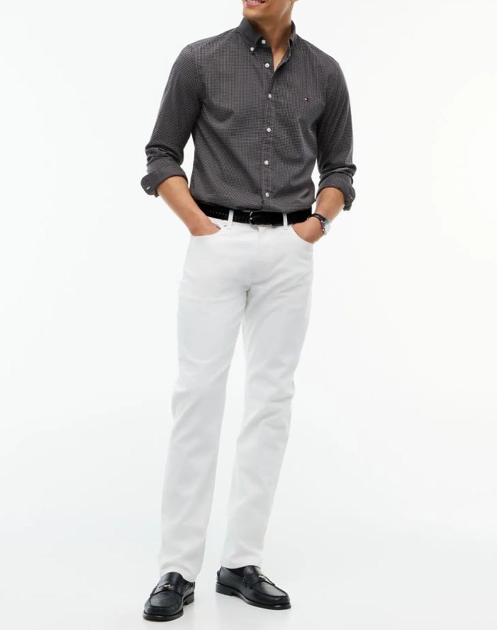 TOMMY HILFIGER FLEX POPLIN GINGHAM RF SHIRT