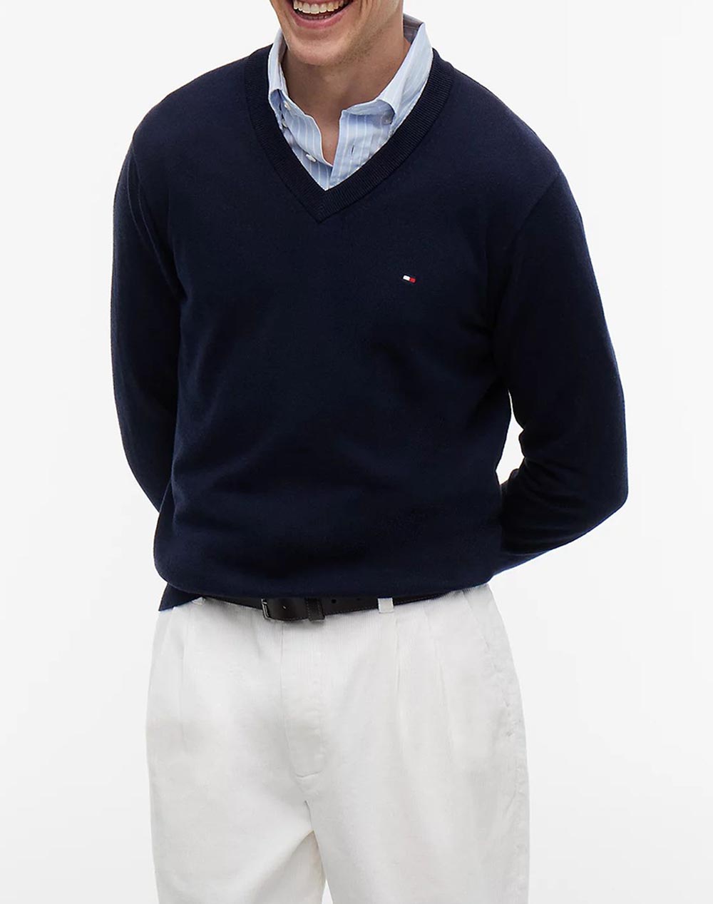 TOMMY HILFIGER PIMA ORG CTN CASHMERE V NECK