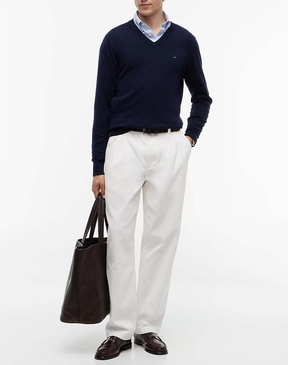 TOMMY HILFIGER PIMA ORG CTN CASHMERE V NECK