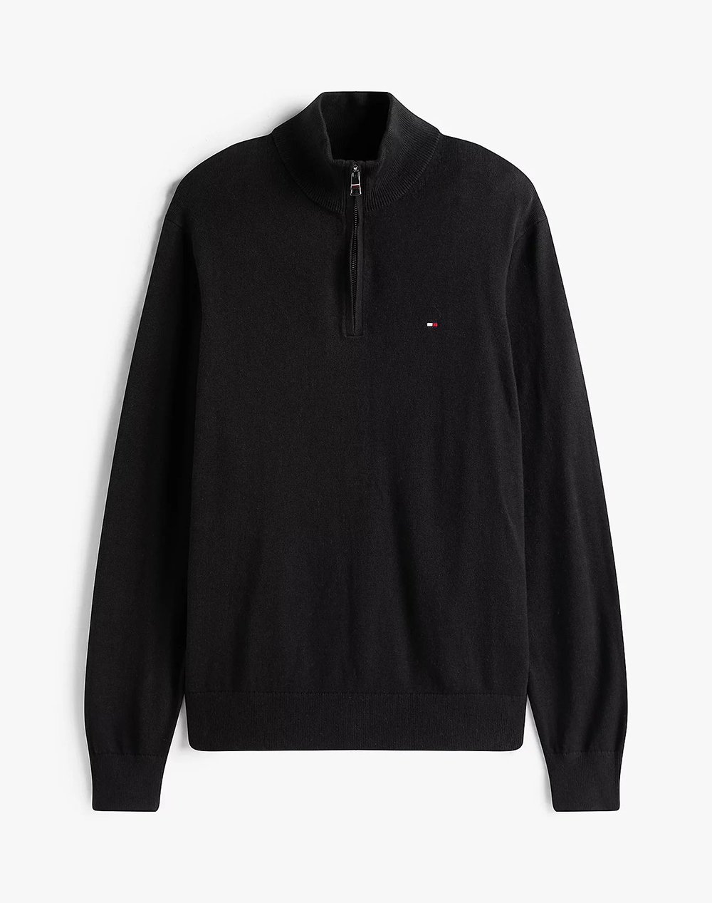 TOMMY HILFIGER PIMA ORG CTN CASHMERE ZIP MOCK