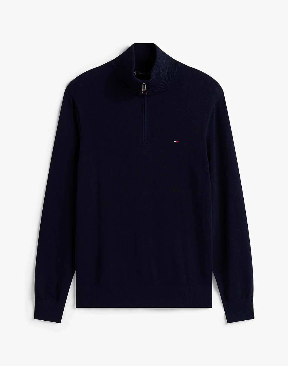 TOMMY HILFIGER PIMA ORG CTN CASHMERE ZIP MOCK
