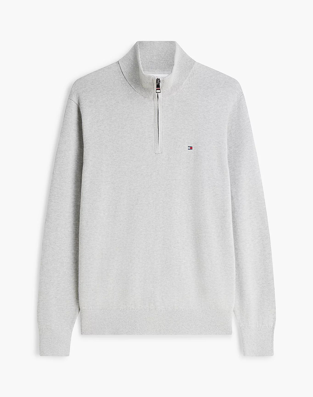 TOMMY HILFIGER PIMA ORG CTN CASHMERE ZIP MOCK