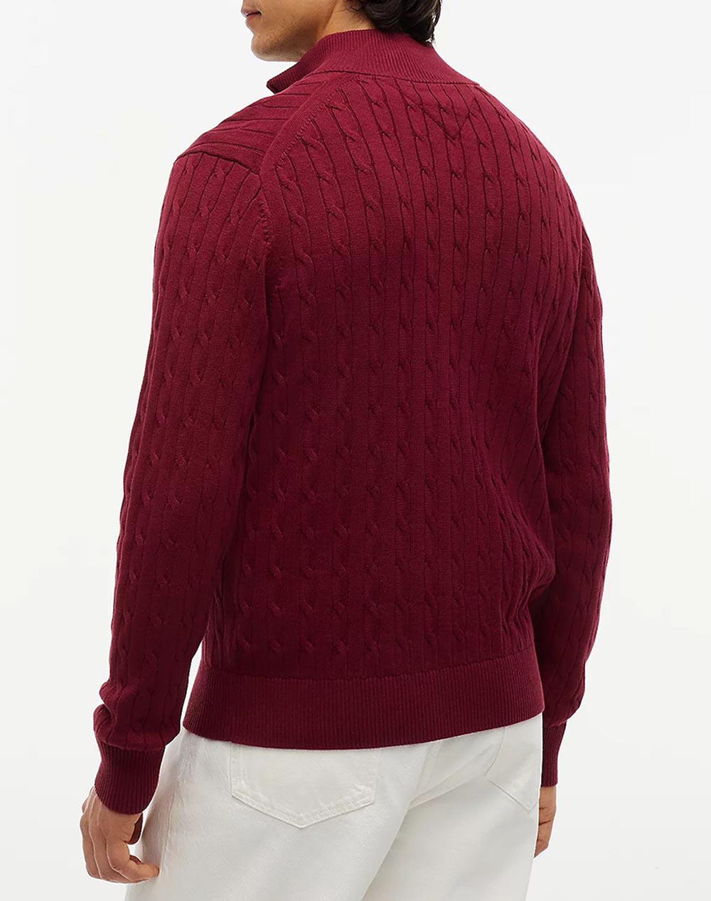 TOMMY HILFIGER CLASSIC COTTON CABLE ZIP MOCK