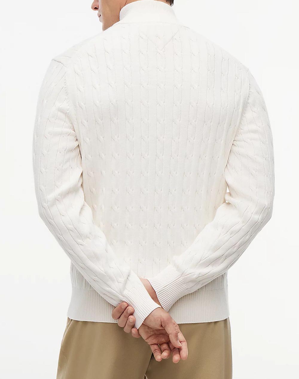 TOMMY HILFIGER CLASSIC COTTON CABLE ZIP MOCK
