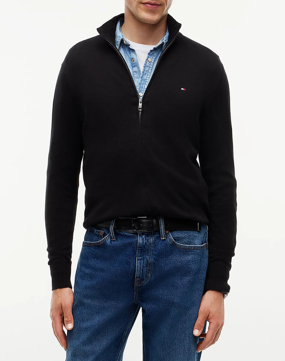 TOMMY HILFIGER PIMA ORG CTN CASHMERE ZIP THRU