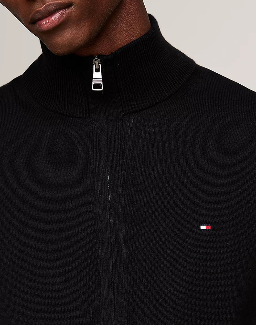 TOMMY HILFIGER PIMA ORG CTN CASHMERE ZIP THRU