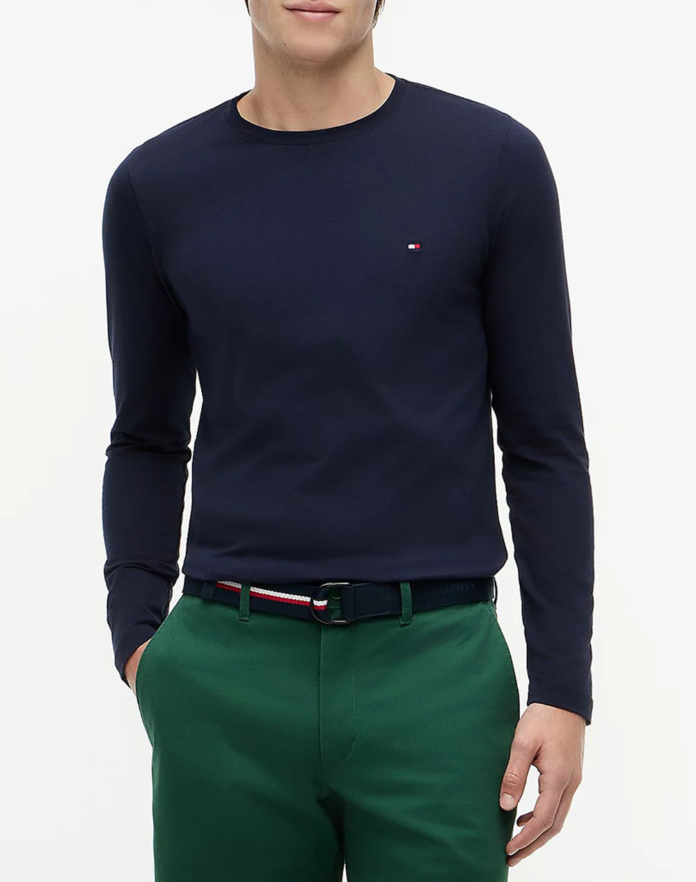 TOMMY HILFIGER STRETCH SLIM FIT LONG SLEEVE TEE