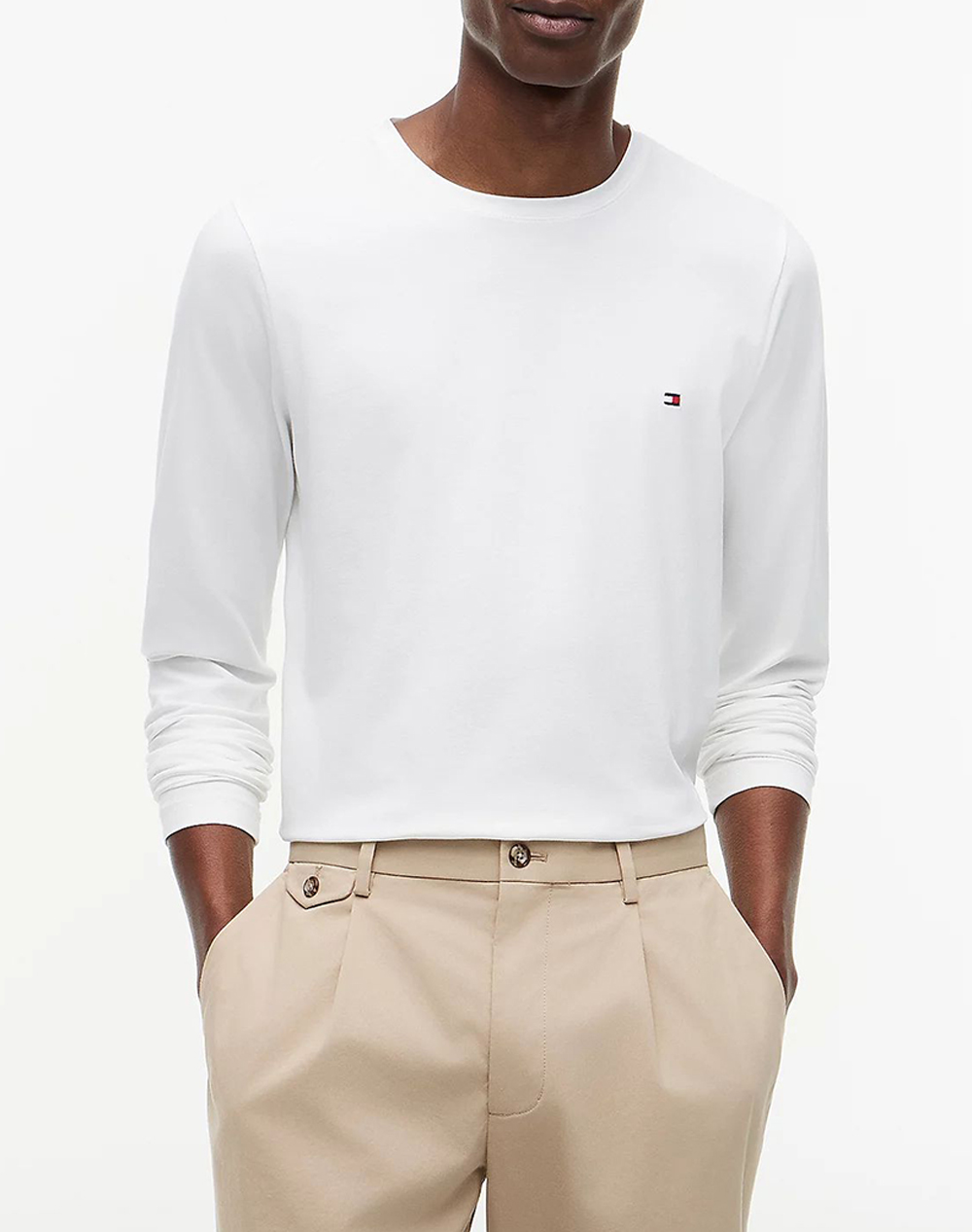 TOMMY HILFIGER STRETCH SLIM FIT LONG SLEEVE TEE