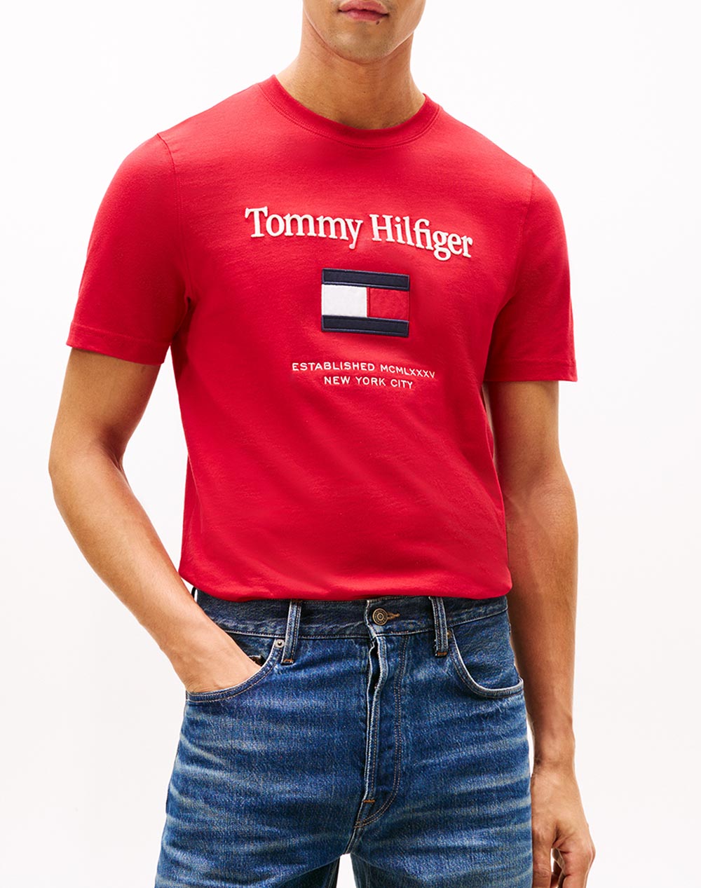 TOMMY HILFIGER TOMMY EMBRO FLAG TEE