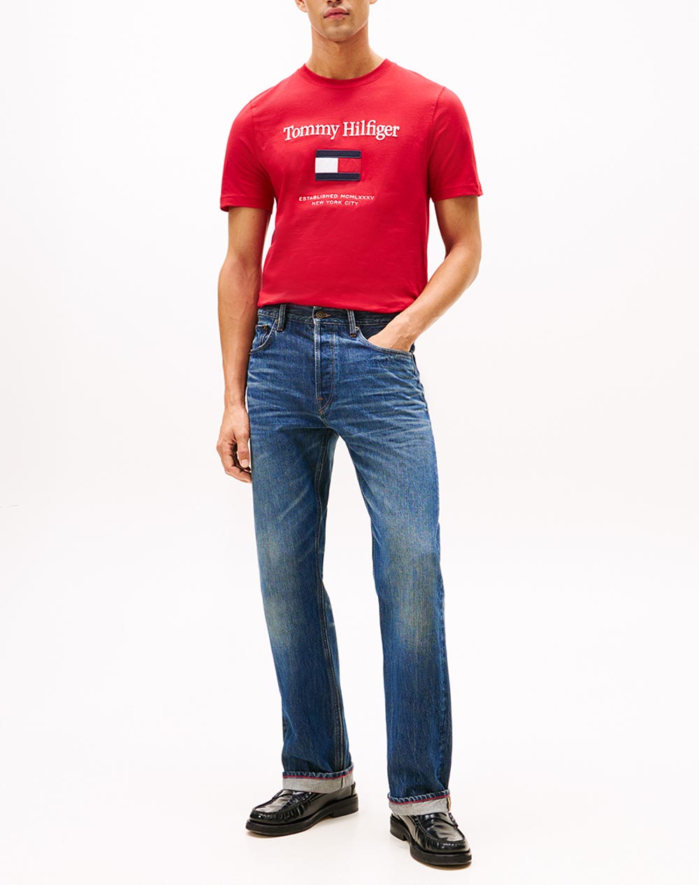 TOMMY HILFIGER TOMMY EMBRO FLAG TEE