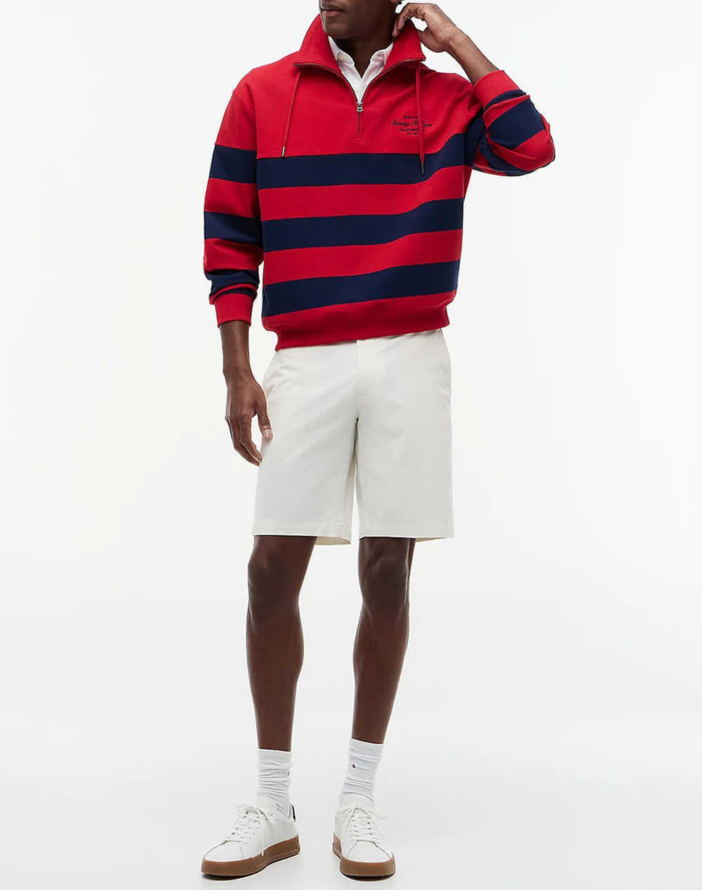 TOMMY HILFIGER NAUTICAL BLOCK STRIPE 1/4 ZIP