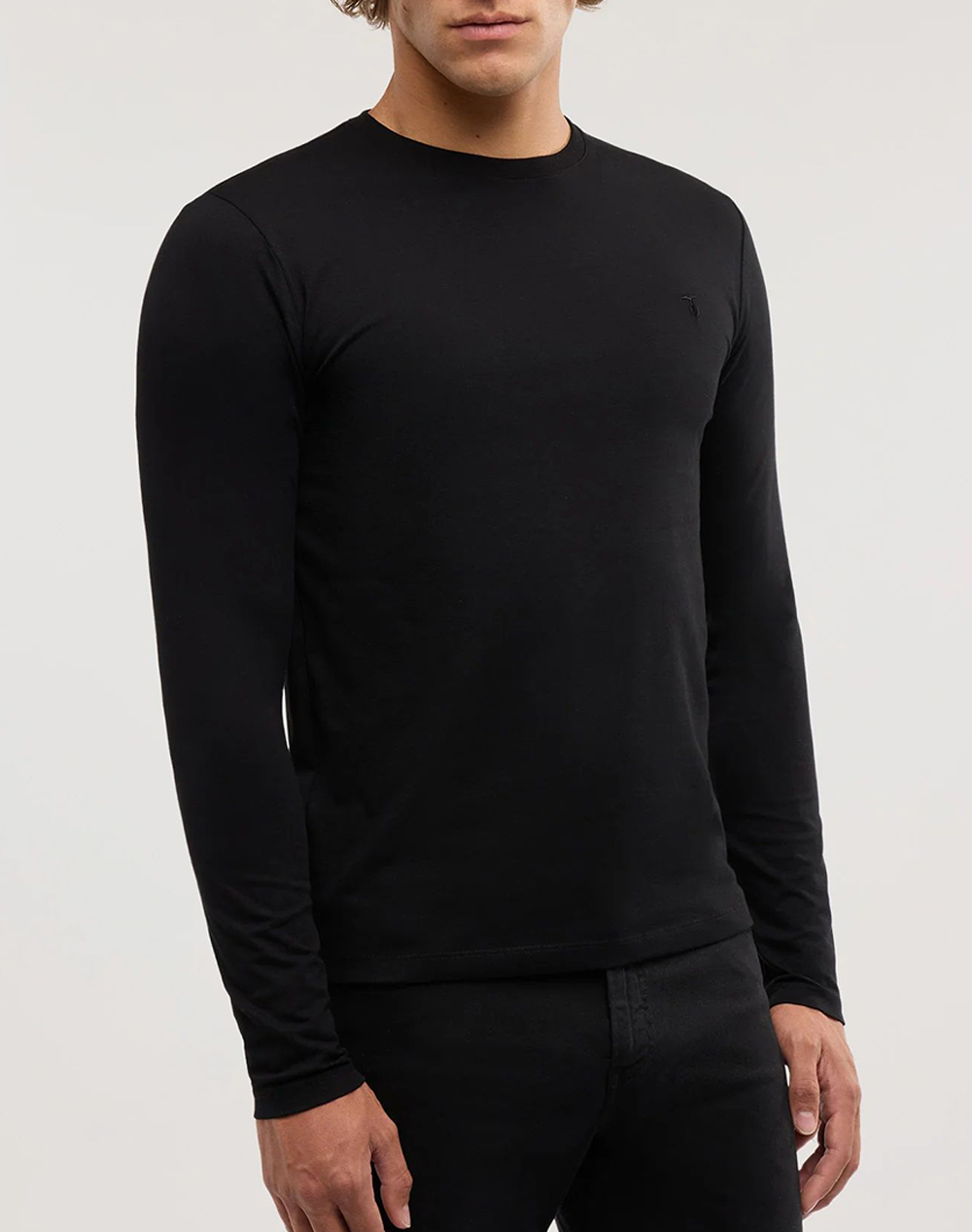 TRUSSARDI SLIM FIT LS T-SHIRT - ESSENTIAL LEVRIERO - STRETCH JERSEY