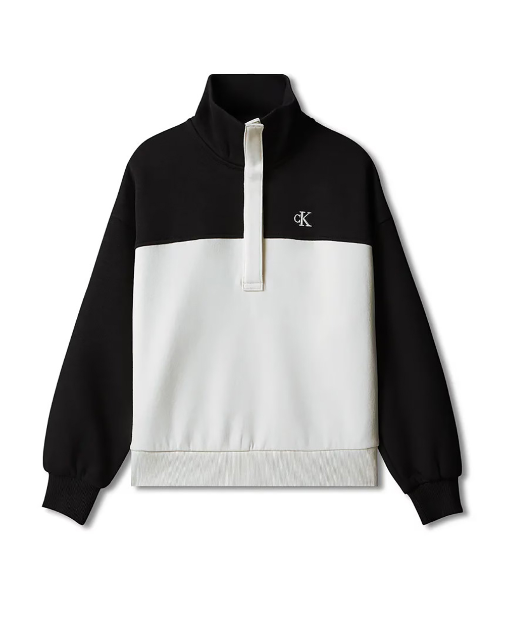 CALVIN KLEIN COLORBLOCK HALF BTN SWEATSHIRT