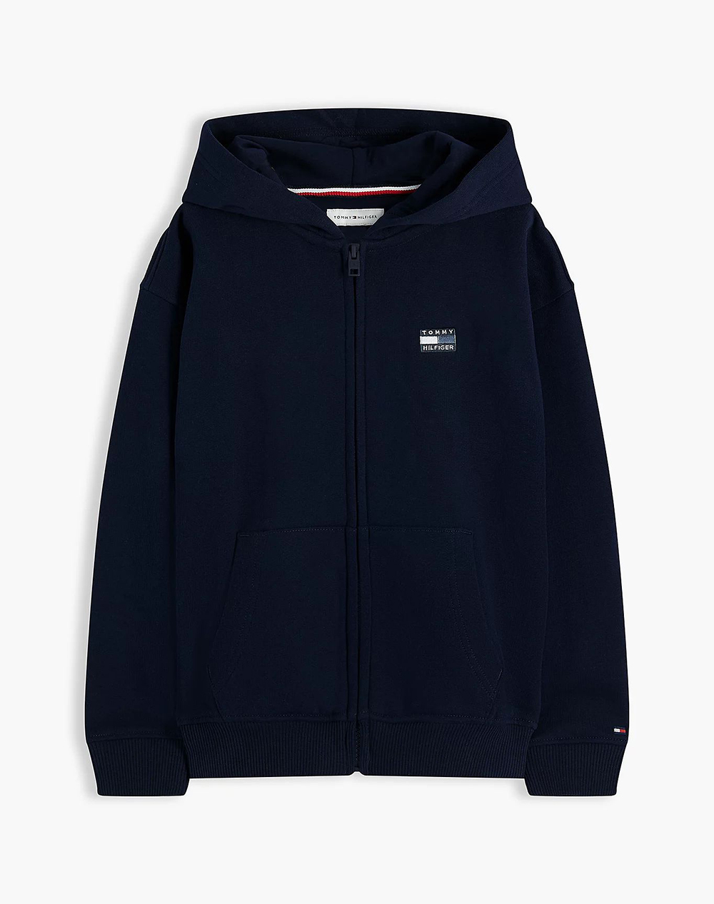 TOMMY HILFIGER TONAL FLAG ZIP THROUGH HOODIE