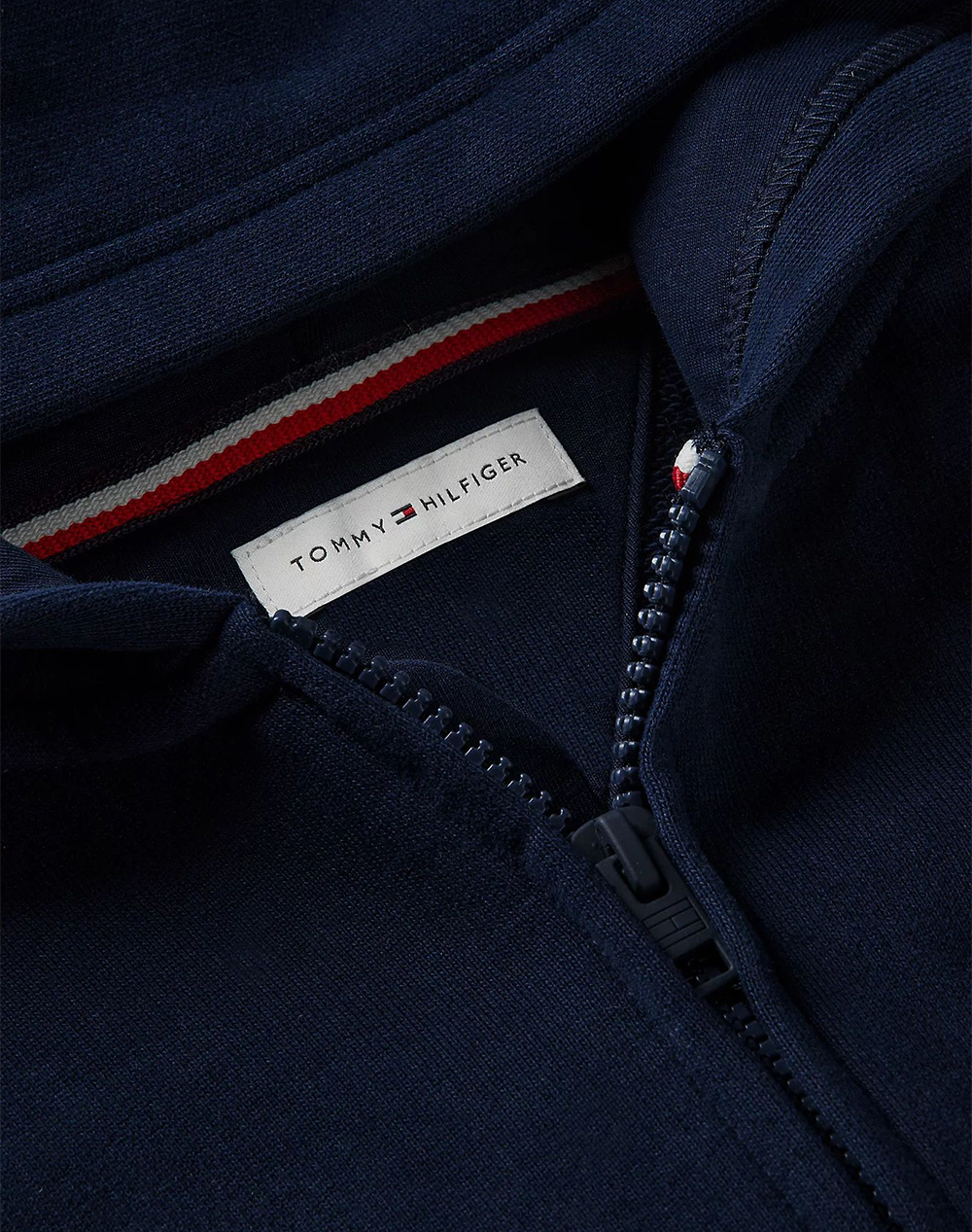 TOMMY HILFIGER TONAL FLAG ZIP THROUGH HOODIE
