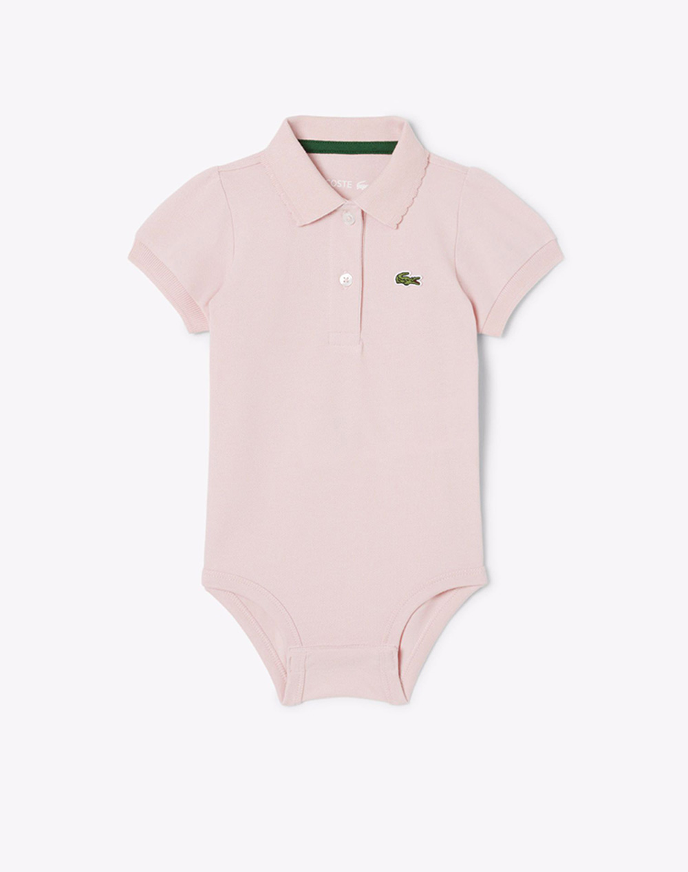 LACOSTE БЕБЕШКО ПОЛО БОДИ С КЪСИ РЪКАВИ SHIRRED SLEEVE PIQUE BODYSUIT