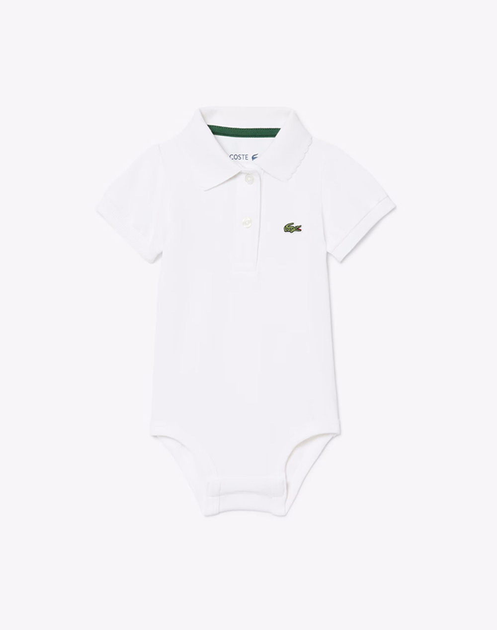 LACOSTE БЕБЕШКО ПОЛО БОДИ С КЪСИ РЪКАВИ SHIRRED SLEEVE PIQUE BODYSUIT