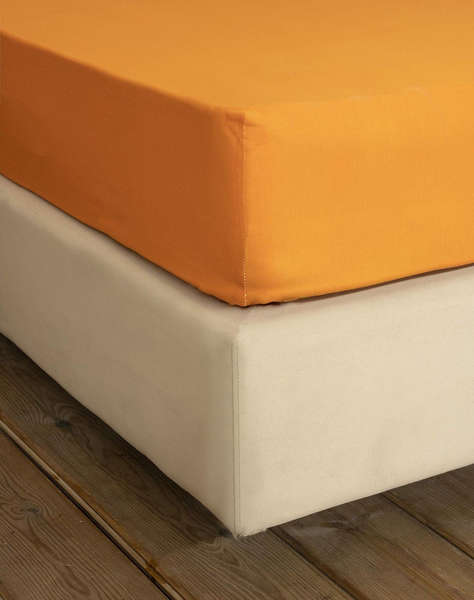 NIMA Единичен чаршаф с ластик Unicolors - Deep Orange (Размери: 100χ200+32см)