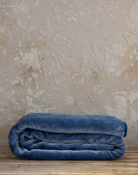 NIMA Одеяло Велурено Единично Coperta - Blue (Размери: 160x220см)