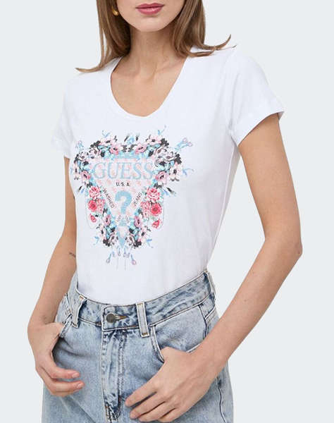 GUESS RN FLOWERS TRIANGLE TEE ДАМСКА БЛУЗА