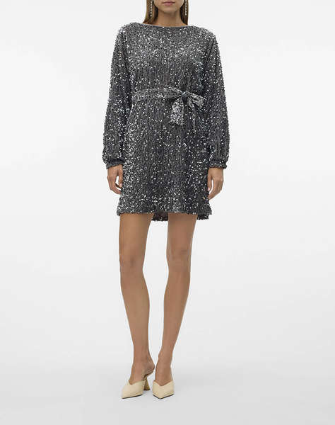 VERO MODA VMBELLA LS BOATNECK SHORT DRESS JRS