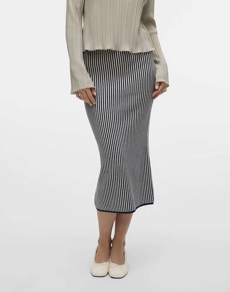 VERO MODA VMGOLD PINSTRIPE PENCIL 7/8 SKIRT GA