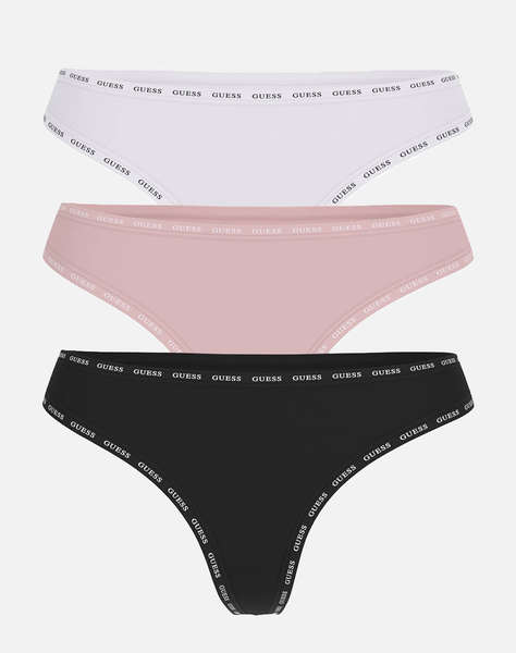 GUESS 3 PACK BASIC THONG ДАМСКО БЕЛЬО