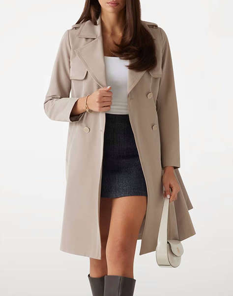 GUESS JENNY PU DETAILS TRENCH WOMEN''S JACKET