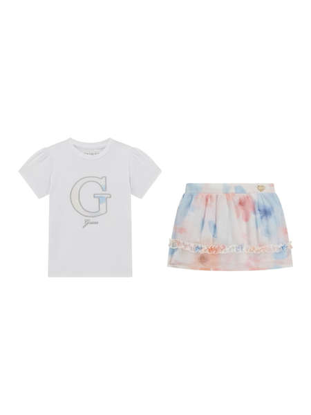 GUESS SET SS T-SHIRT+CHIFFON SKIRT ДЕТСКИ КОМПЛЕКТ GIRL