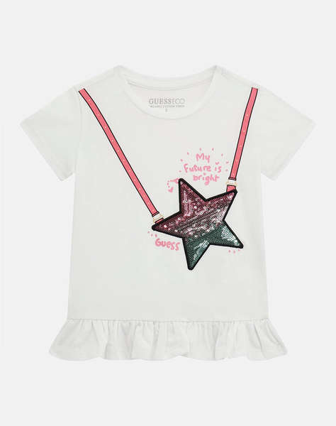 GUESS SS T-SHIRT W/FRILL ДЕТСКА ТЕНИСКА GIRL