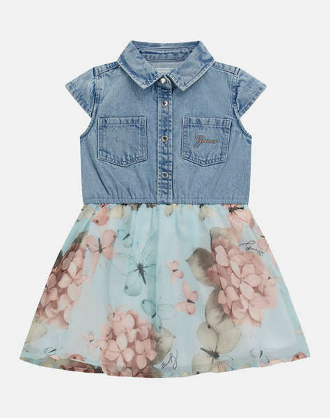GUESS MIXED FABRICS SS DRESS Детска рокля GIRL