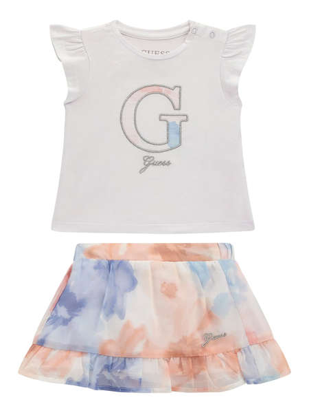 GUESS SET SS T-SHIRT+CHIFFON SKIRT ДЕТСКИ КОМПЛЕКТ GIRL