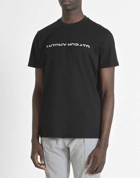ANTONY MORATO MMKS02478FA100240 MIN OF 6 T-SHIRT REGULAR FIT IN JERSEY COTTON FABRIC WITH FLOCK MATT PLASTIC AND SPONGE LOGO PRINT МЪЖКА ТЕНИСКА