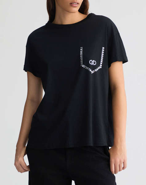 LIUJO WHITE_WA5J01__ECS T-SHIRT MODA M/C ДАМСКА БЛУЗА