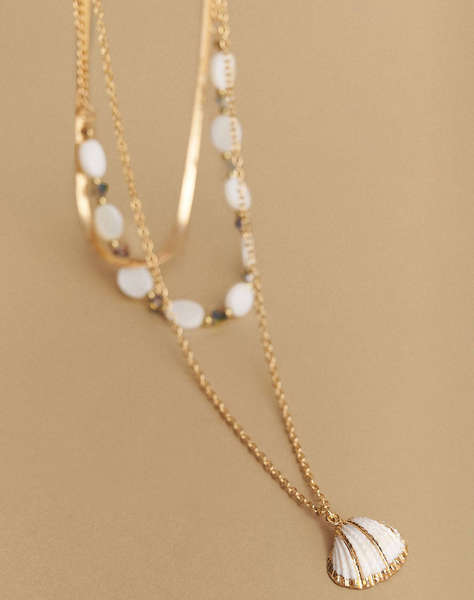 ATTRATTIVO NECKLACE METAL, SYNTHETIC, NATURAL STONE.