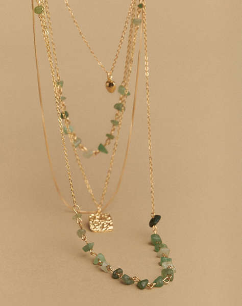 ATTRATTIVO NECKLACE METAL, SYNTHETIC, NATURAL STONE.