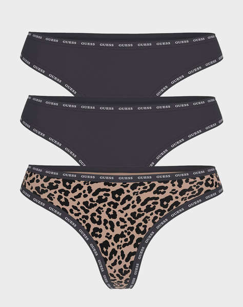 GUESS 3PACK PRINTED BASIC THONG ДАМСКО БЕЛЬО
